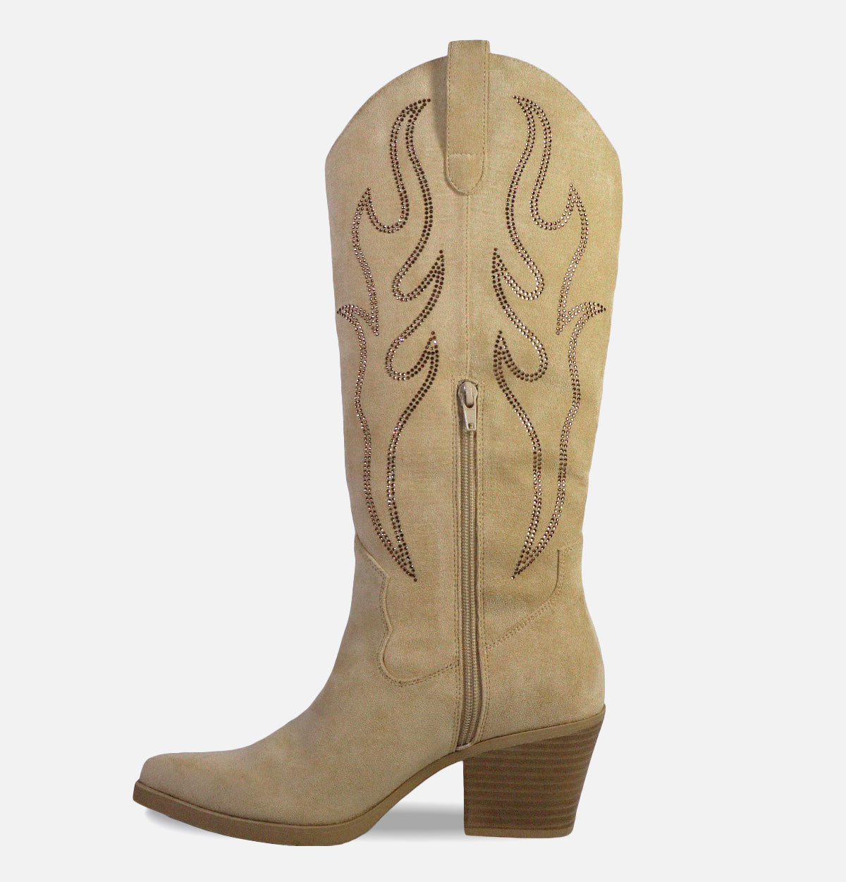 California - Bottes santiags en suédine beige