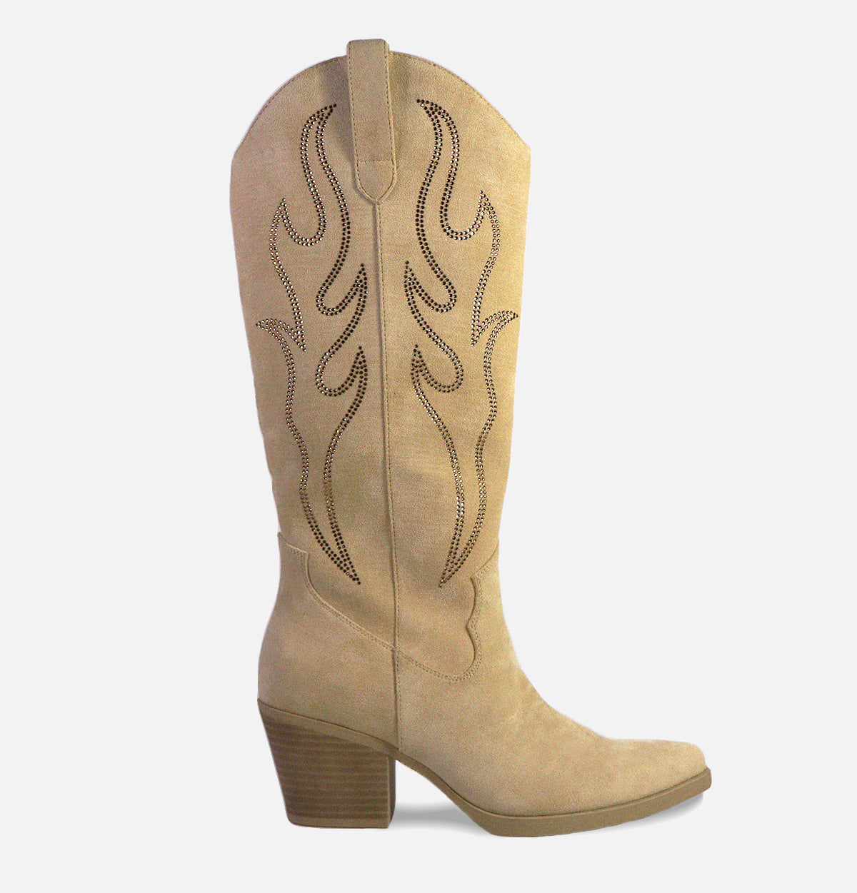 California - Bottes santiags en suédine beige