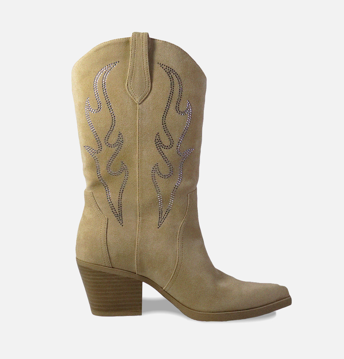 Texas - Bottines santiags en suédine beige