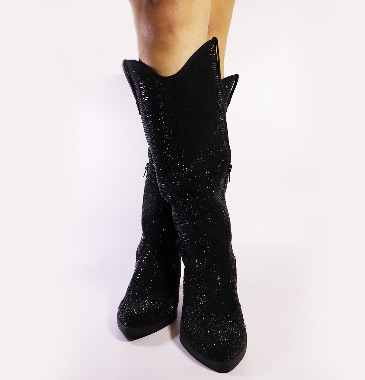 Ryba - Bottes santiags à strass noire